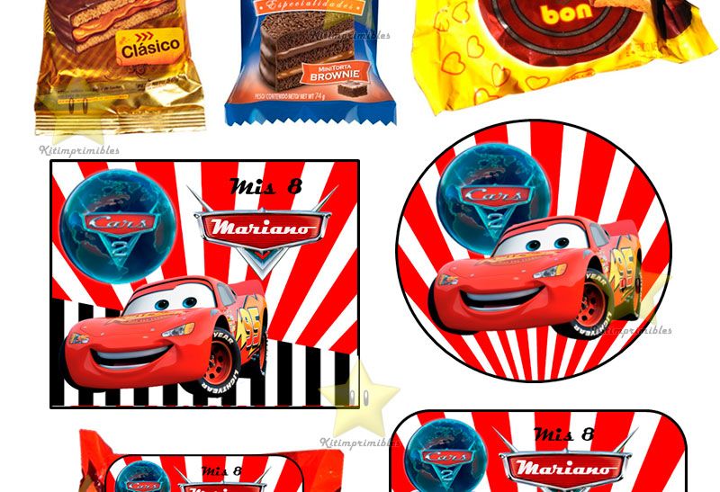 Kit Imprimible Candy Bar Golosinas De Cars Tita Yapa Y Mas kit